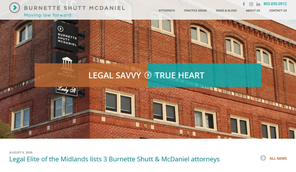 Burnette Shutt & McDaniel Legal Website Design
