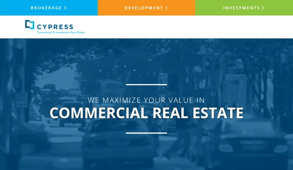 Cypress Investments Commercial Real Estate Web Design