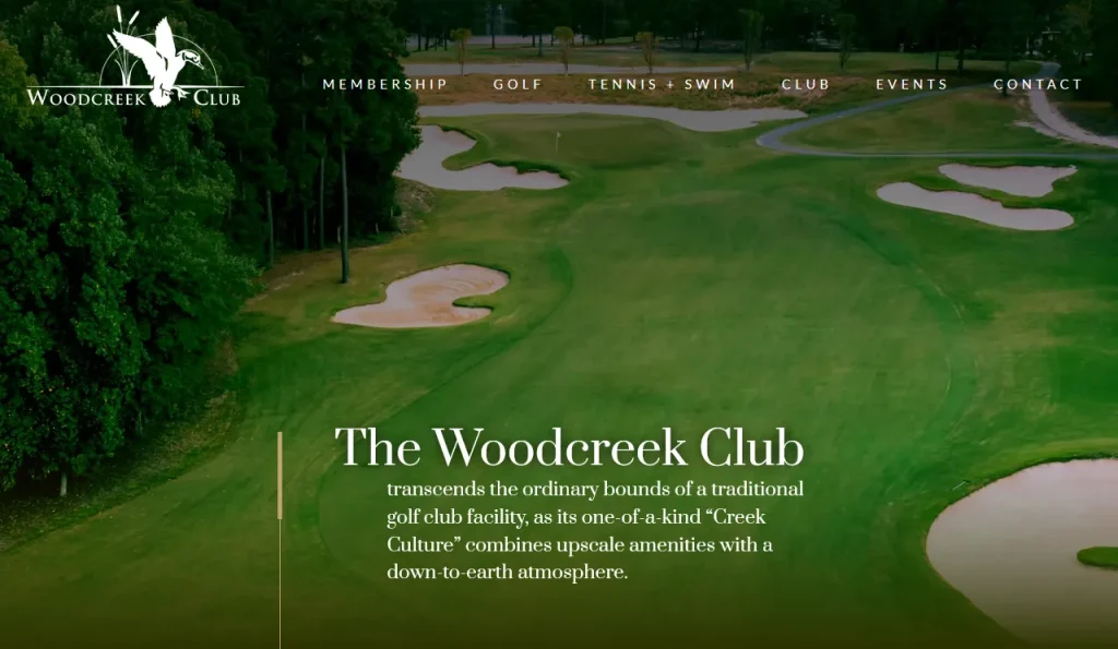 Woodcreek Club Hospitality & Country Club Web Design